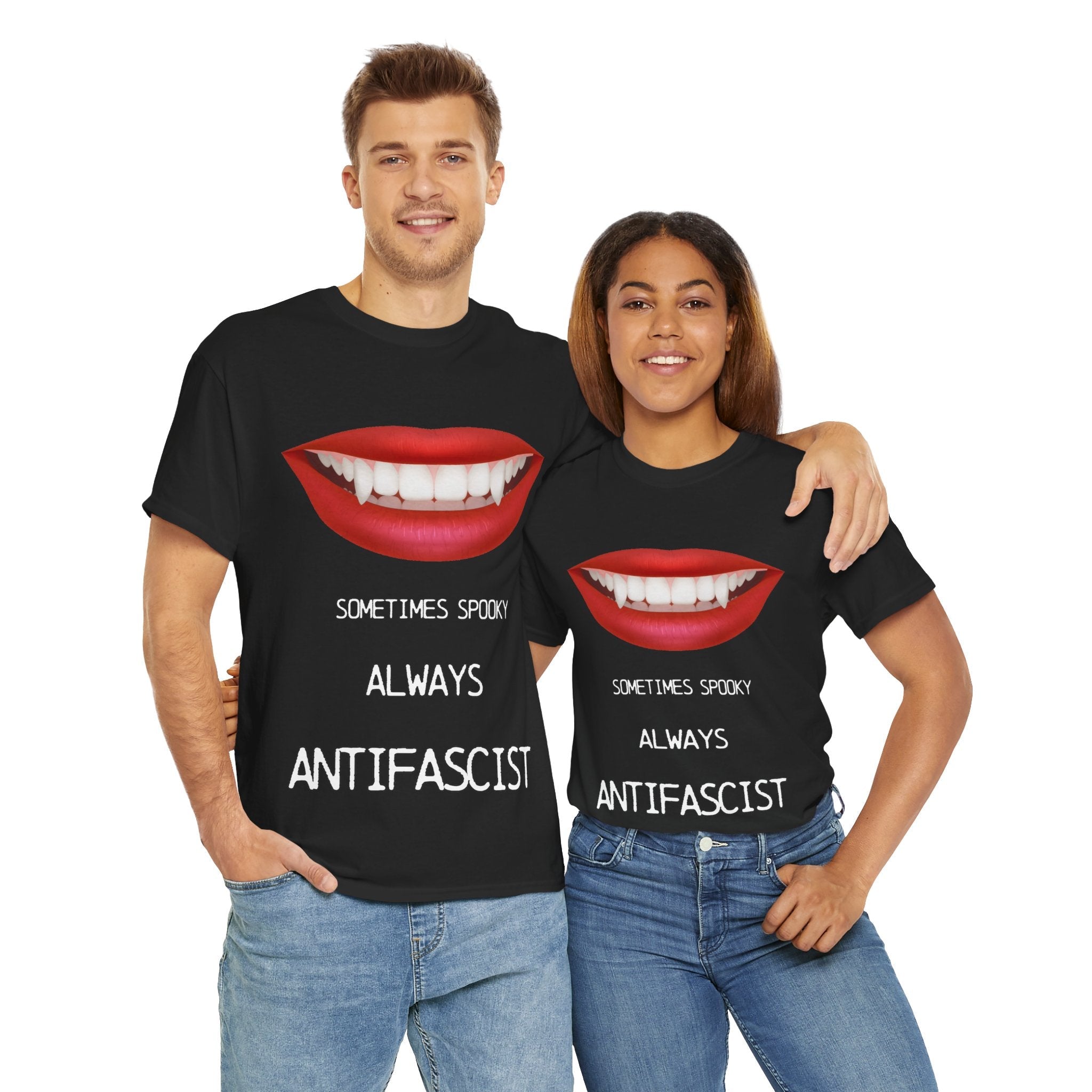 'Sometimes Spooky Always Antifascist T-Shirt' Halloween - Justice Candy Apparel