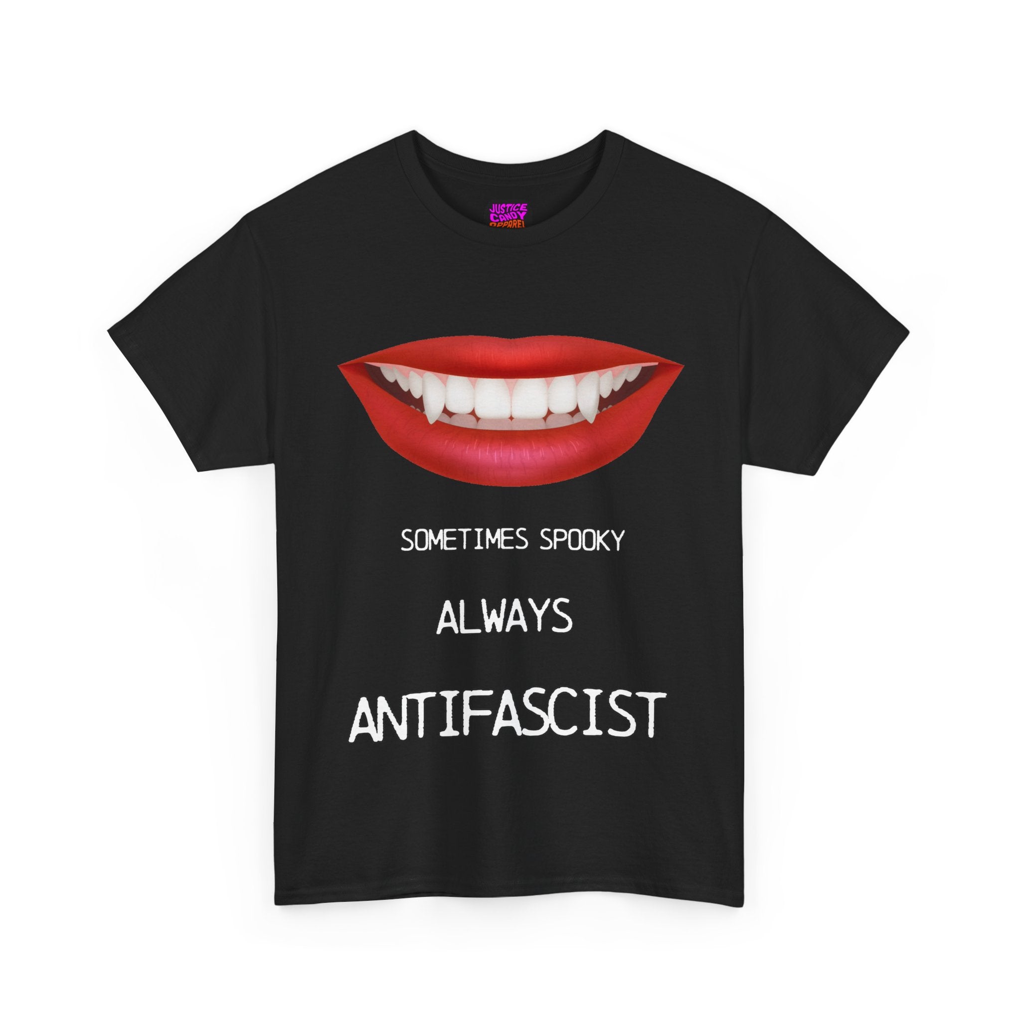 'Sometimes Spooky Always Antifascist T-Shirt' Halloween - Justice Candy Apparel