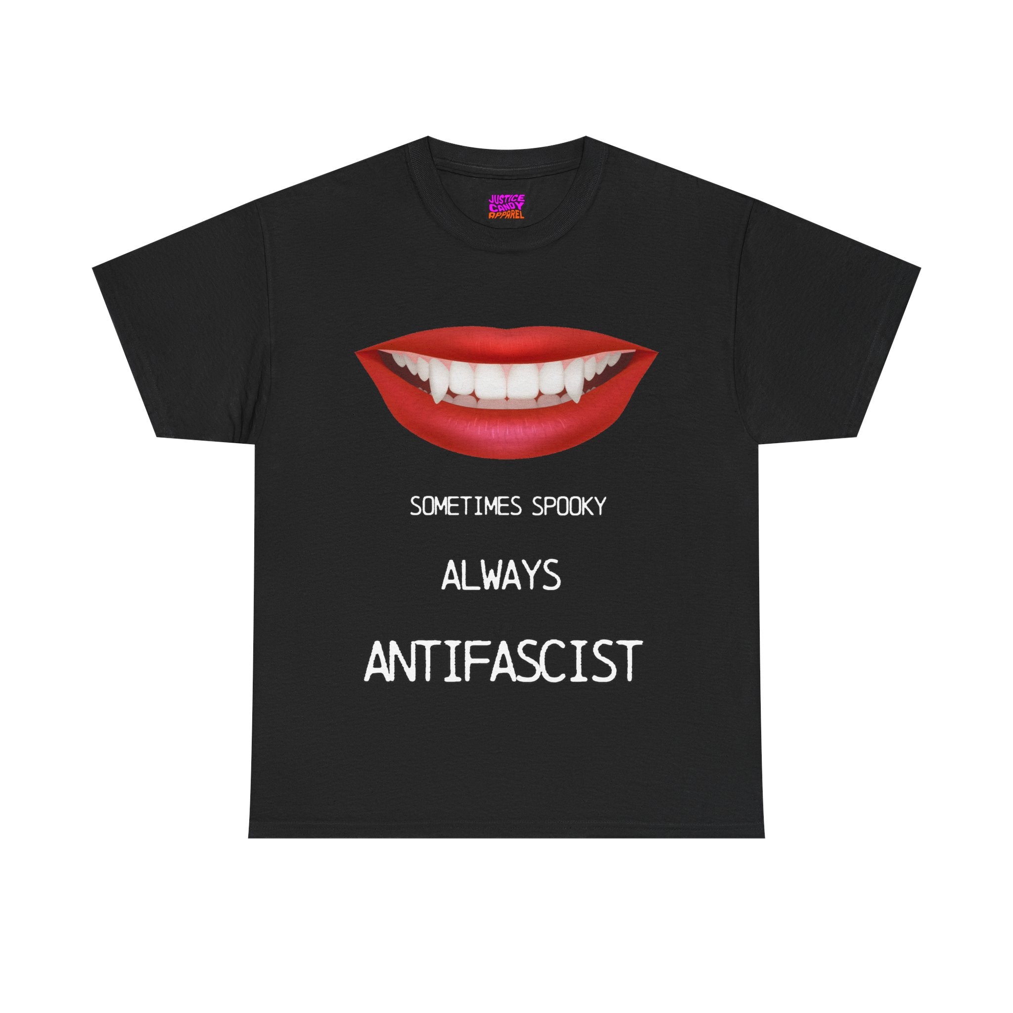 'Sometimes Spooky Always Antifascist T-Shirt' Halloween - Justice Candy Apparel