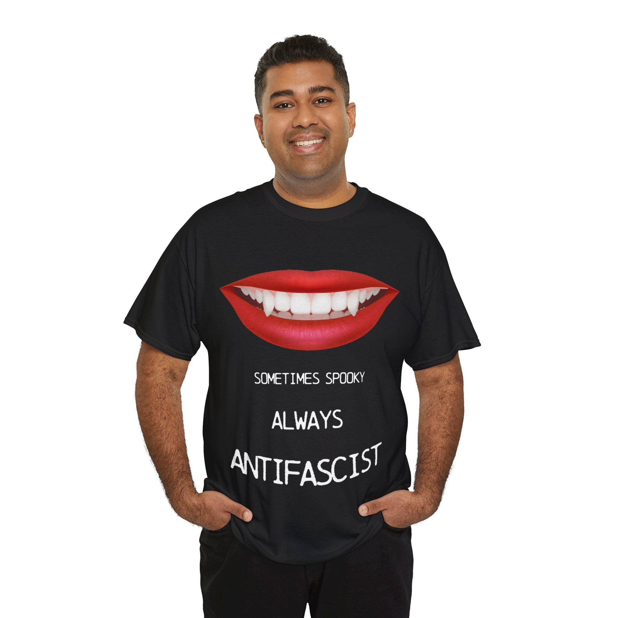 'Sometimes Spooky Always Antifascist T-Shirt' Halloween - Justice Candy Apparel
