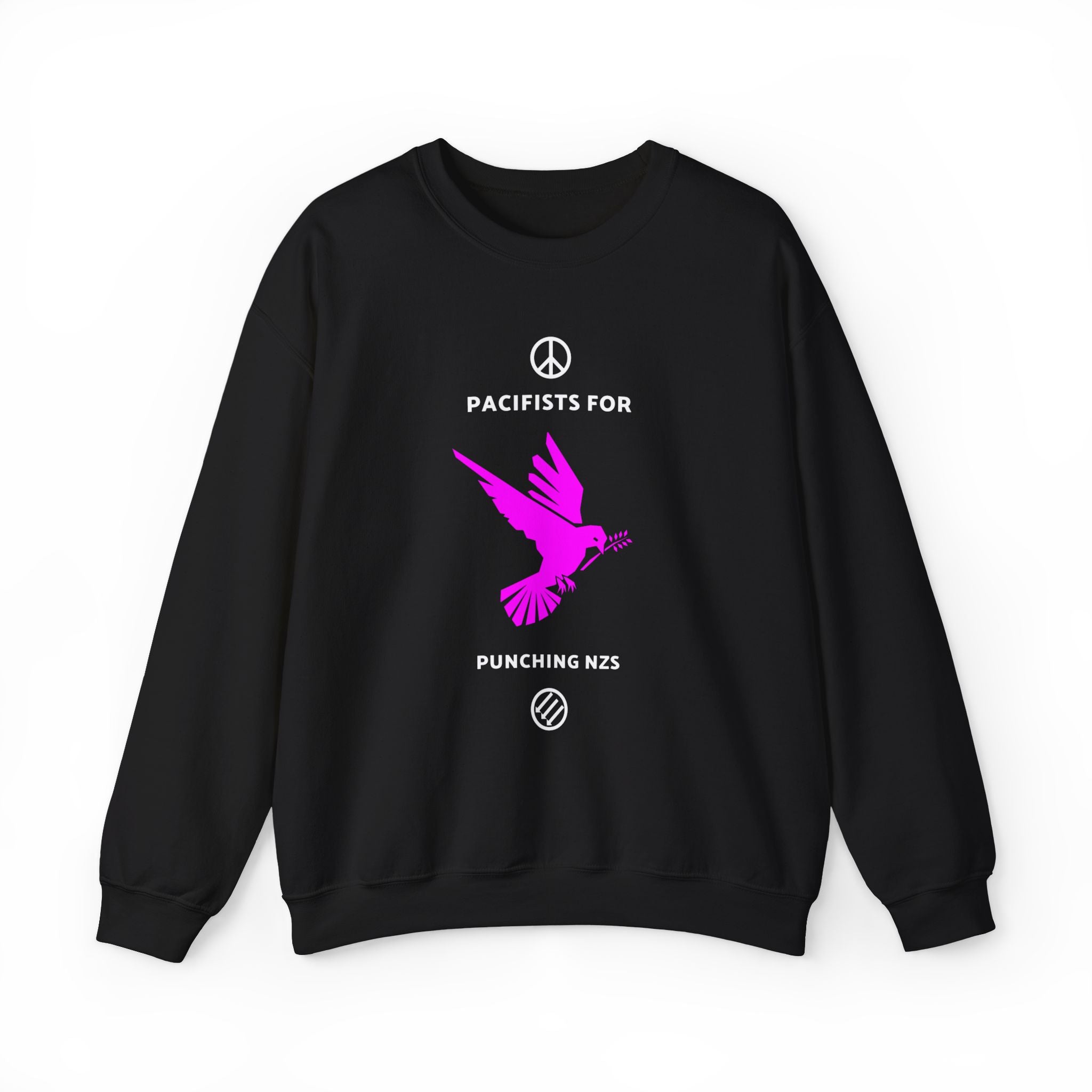 Pacifists for Punching NZS Anti Fascist  Black / Magenta Dove