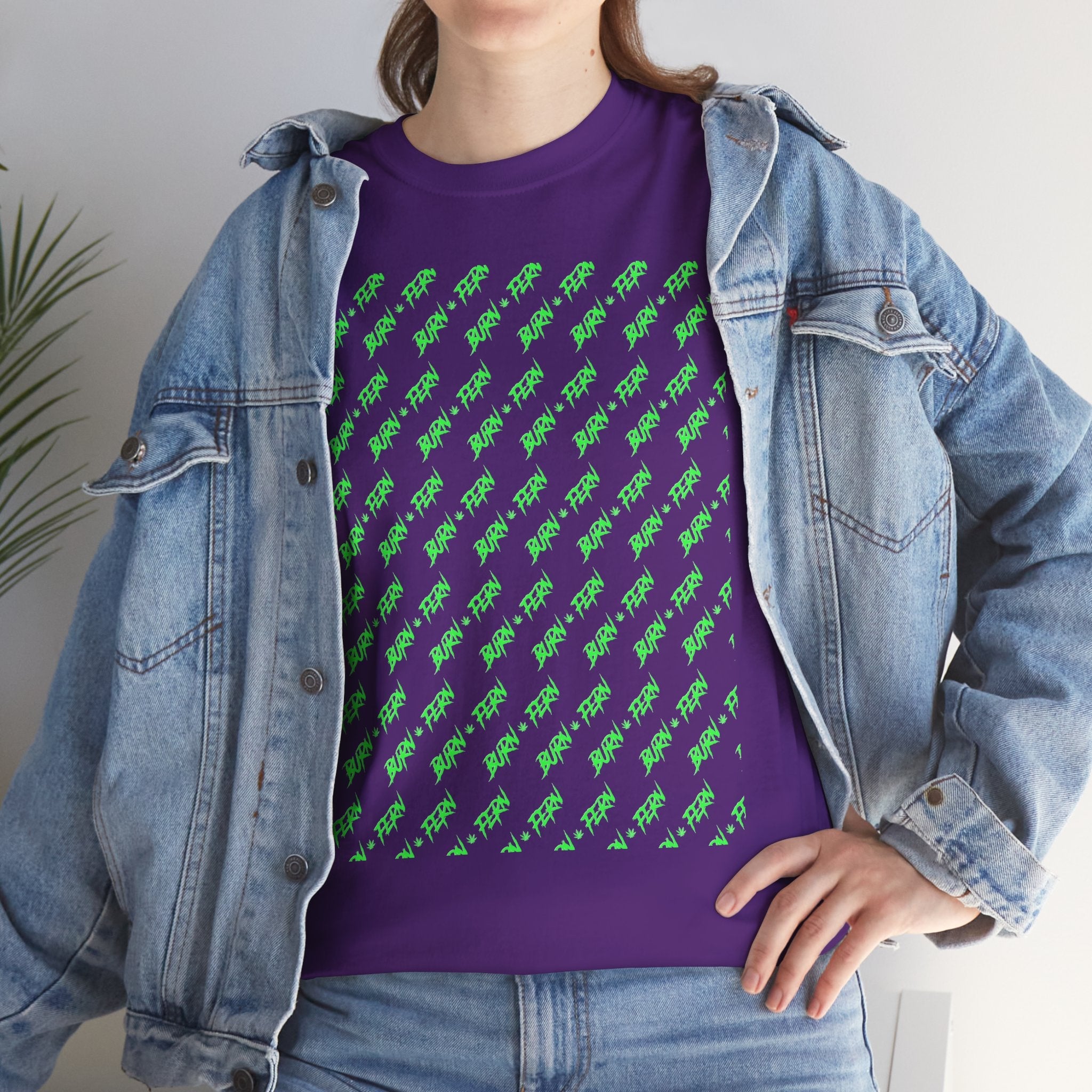 "BURN • FERN" Patterned T-Shirt 420 Streetwear - Justice Candy Apparel