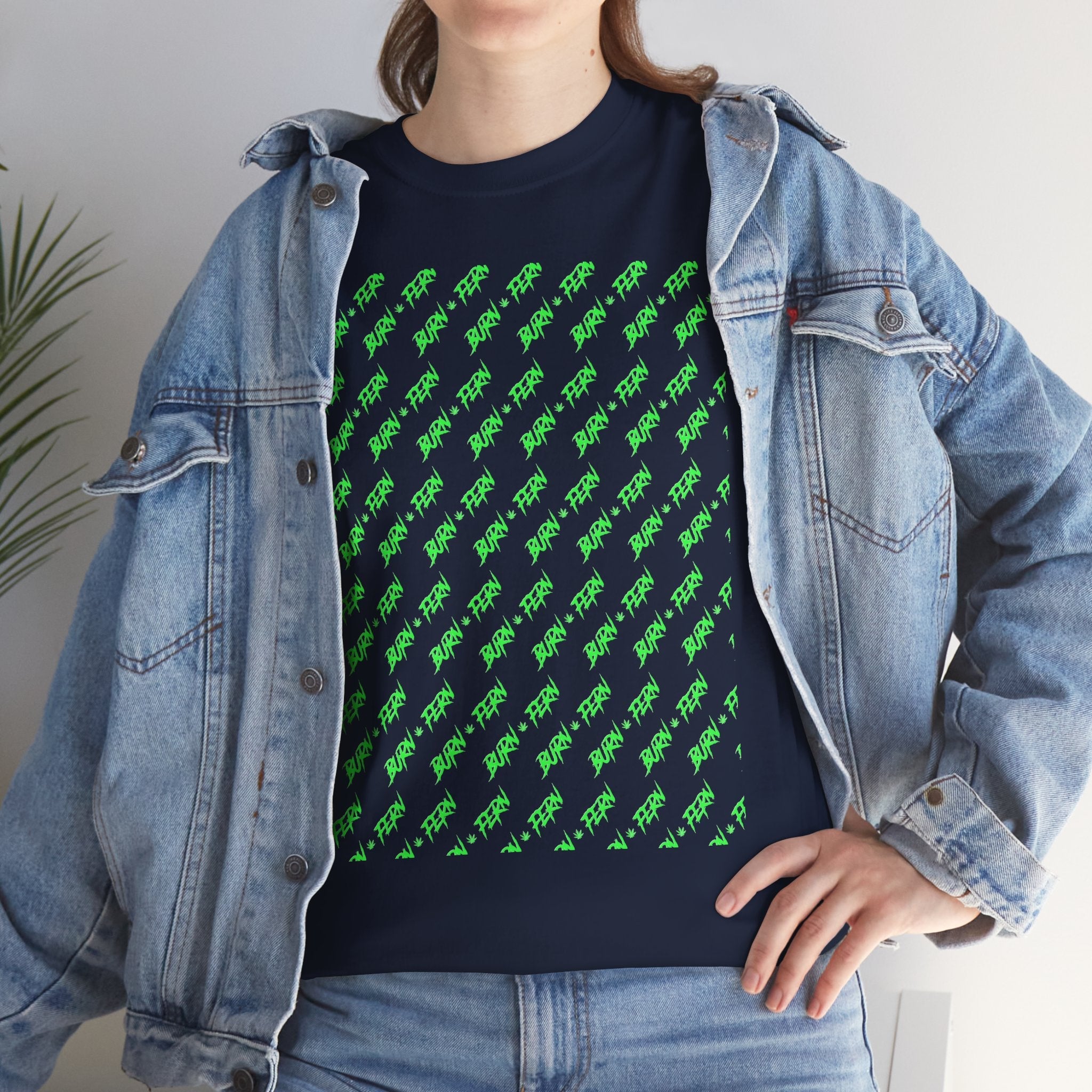 "BURN • FERN" Patterned T-Shirt 420 Streetwear - Justice Candy Apparel