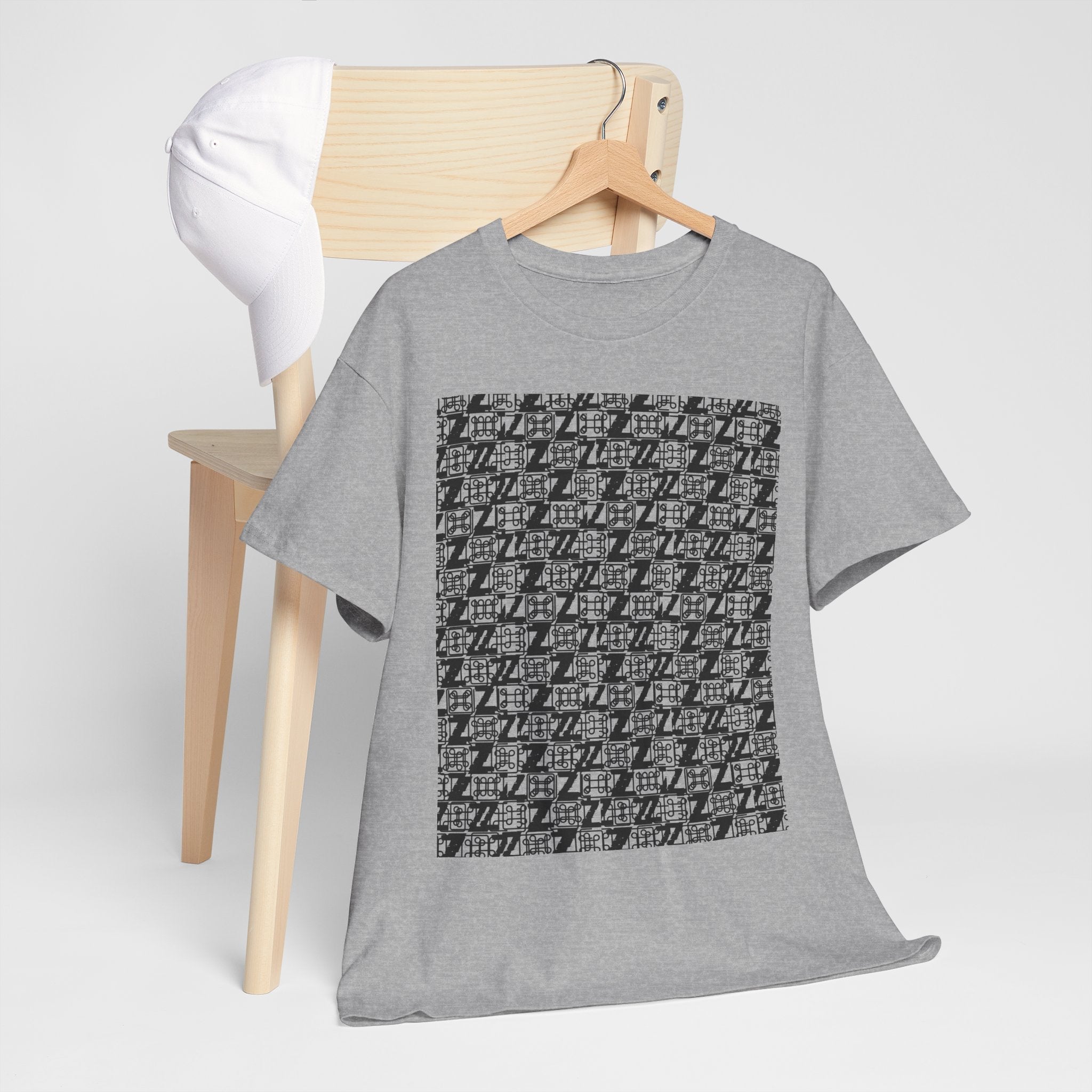 Command Z Pattern 'UN DO' Graphic T-Shirt — Monochrome Repeat Logo Tee - Justice Candy Apparel
