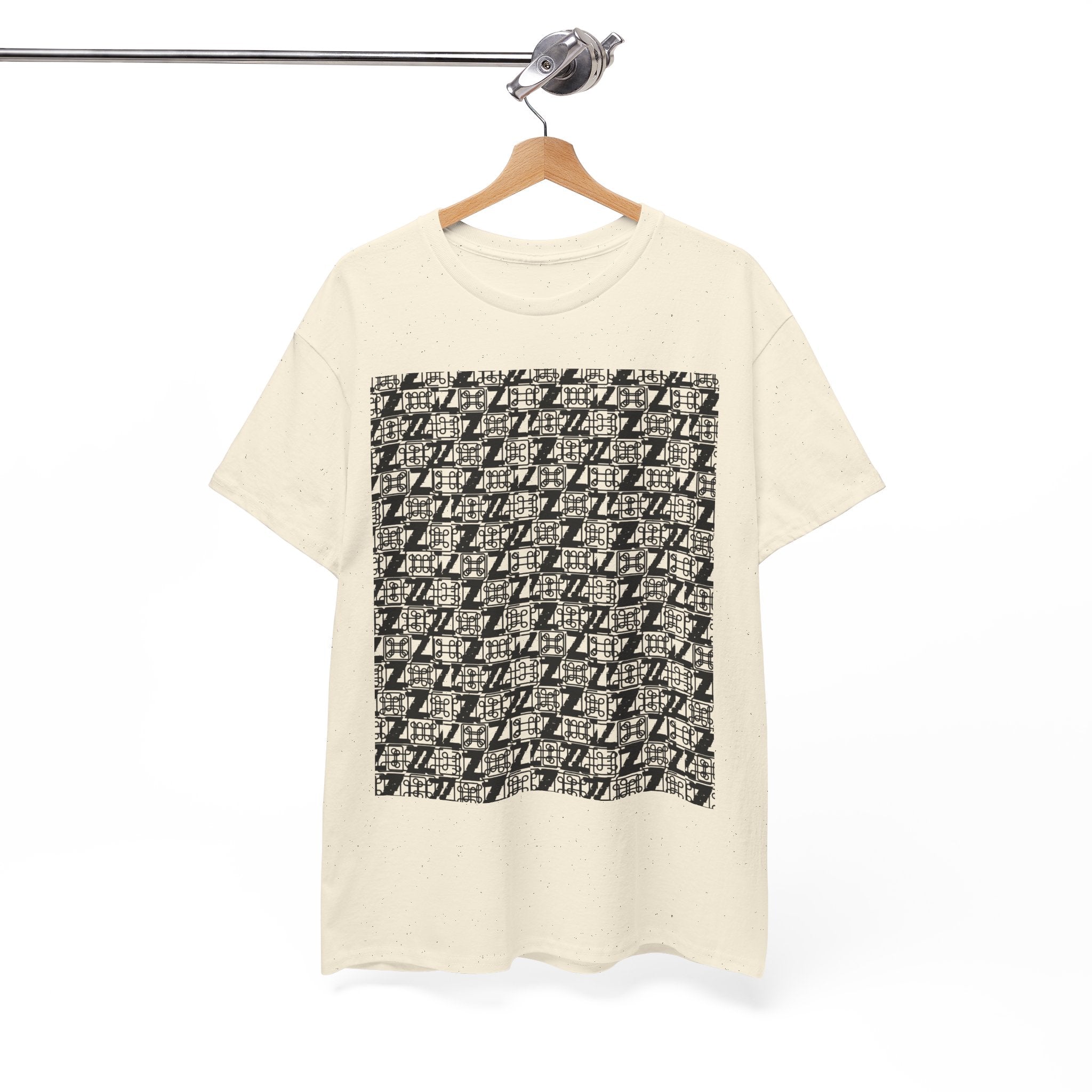 Command Z Pattern 'UN DO' Graphic T-Shirt — Monochrome Repeat Logo Tee - Justice Candy Apparel