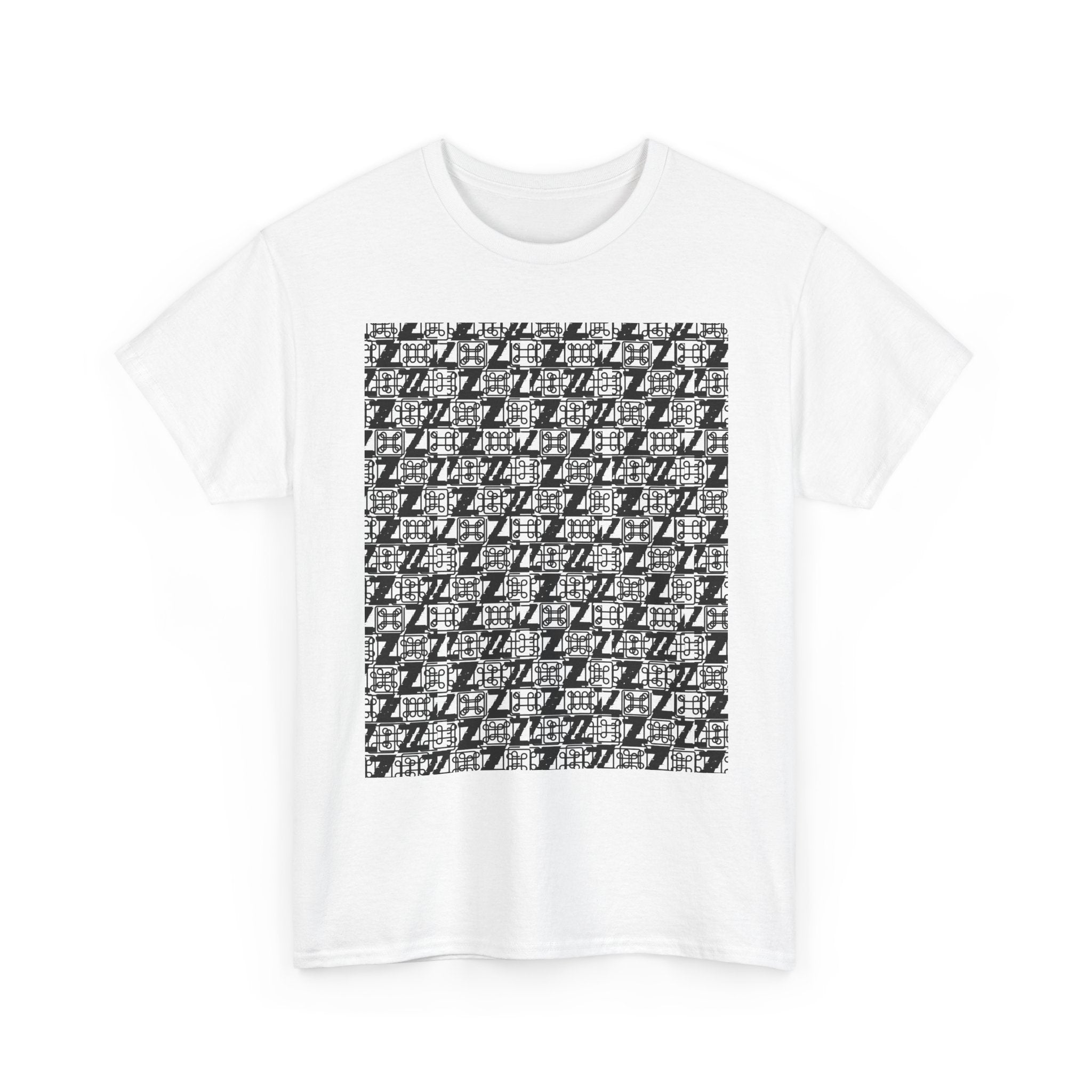 Command Z Pattern 'UN DO' Graphic T-Shirt — Monochrome Repeat Logo Tee - Justice Candy Apparel