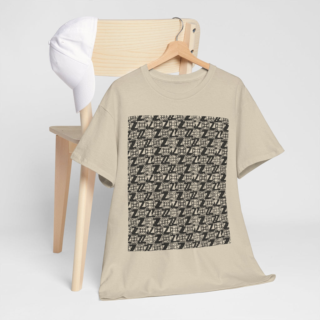 Command Z Pattern 'UN DO' Graphic T-Shirt — Monochrome Repeat Logo Tee - Justice Candy Apparel