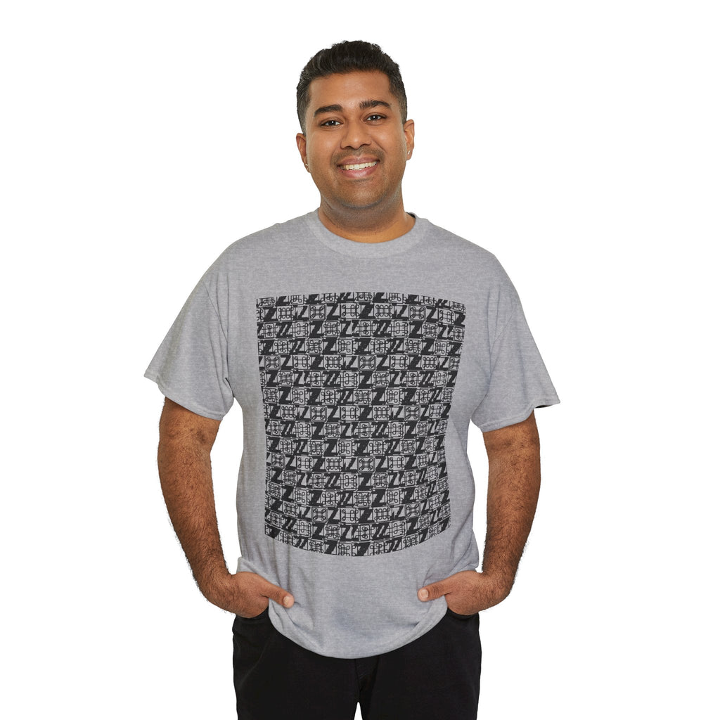 Command Z Pattern 'UN DO' Graphic T-Shirt — Monochrome Repeat Logo Tee - Justice Candy Apparel