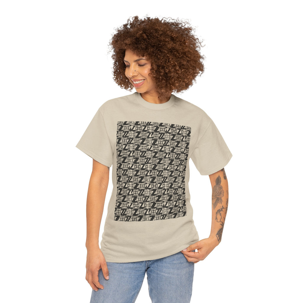 Command Z Pattern 'UN DO' Graphic T-Shirt — Monochrome Repeat Logo Tee - Justice Candy Apparel