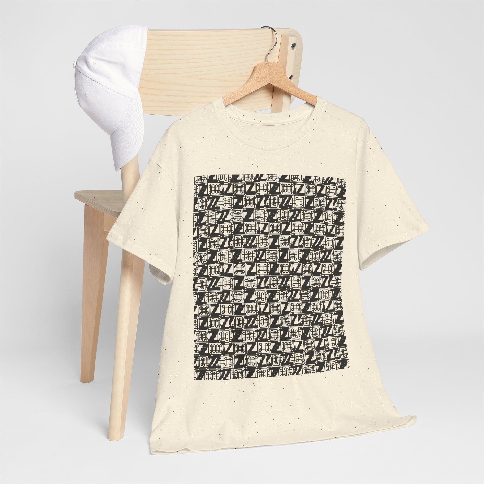 Command Z Pattern 'UN DO' Graphic T-Shirt — Monochrome Repeat Logo Tee - Justice Candy Apparel