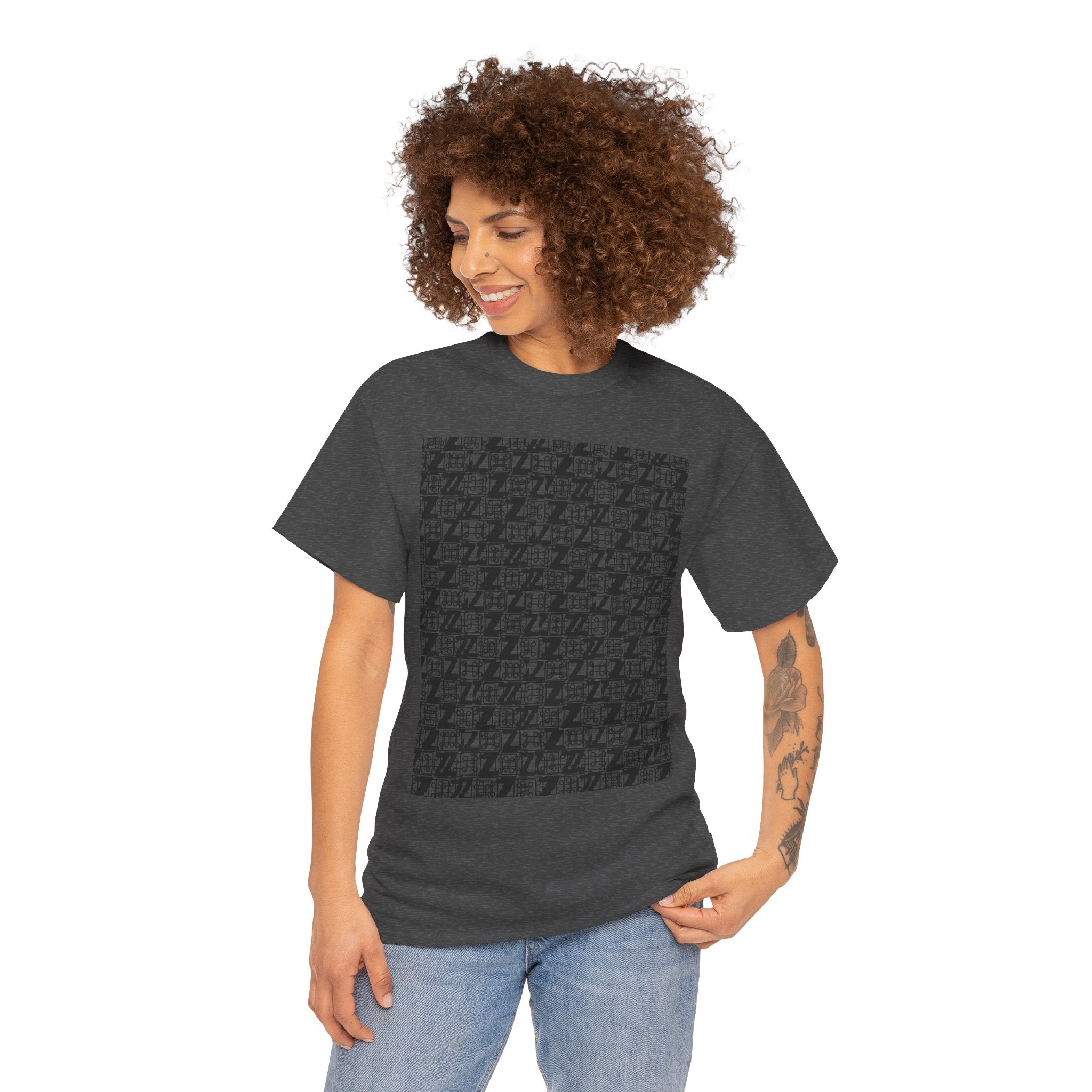 Command Z Pattern 'UN DO' Graphic T-Shirt — Monochrome Repeat Logo Tee - Justice Candy Apparel