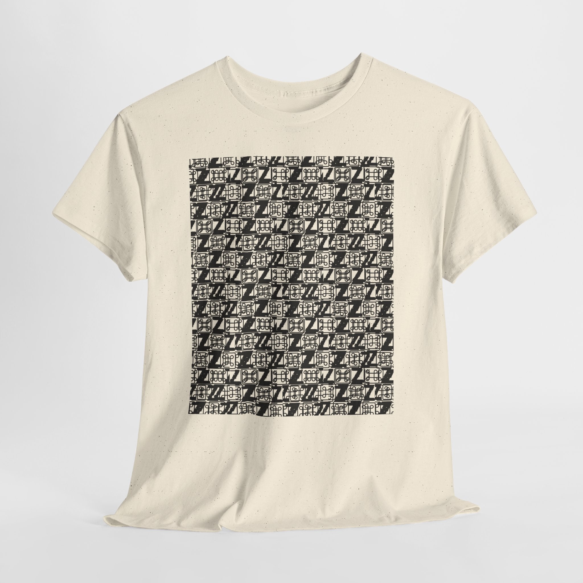 Command Z Pattern 'UN DO' Graphic T-Shirt — Monochrome Repeat Logo Tee - Justice Candy Apparel