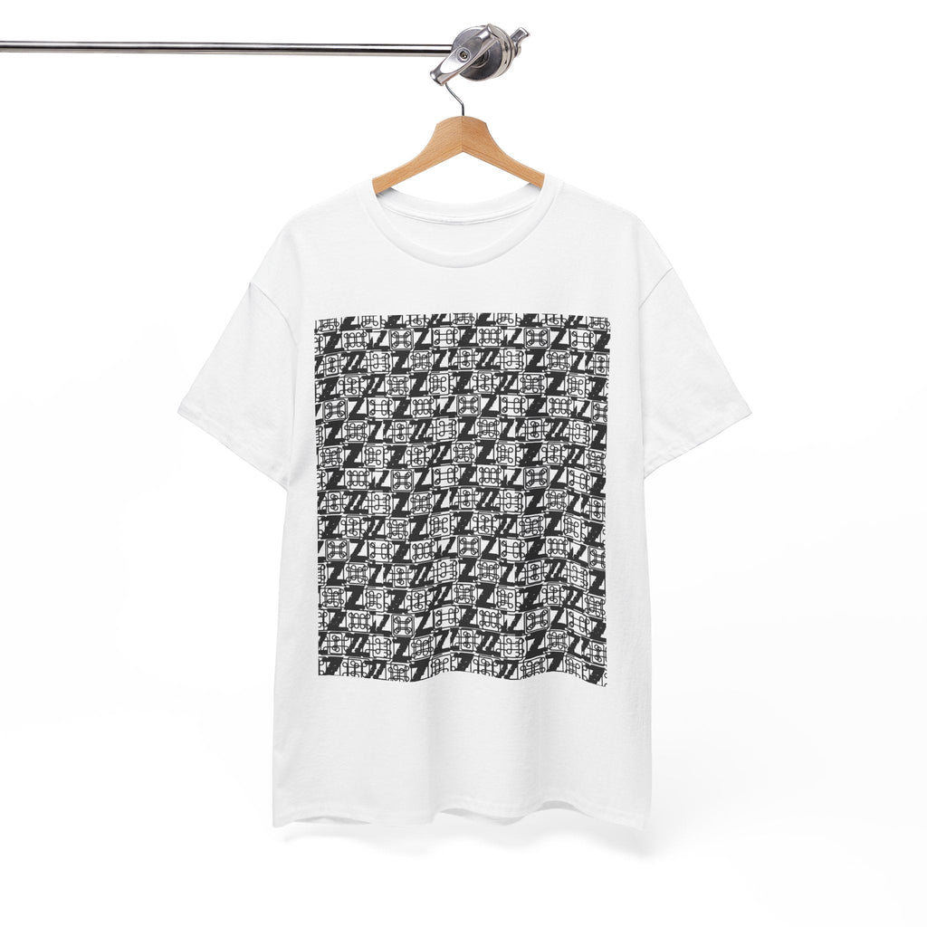 Command Z Pattern 'UN DO' Graphic T-Shirt — Monochrome Repeat Logo Tee - Justice Candy Apparel