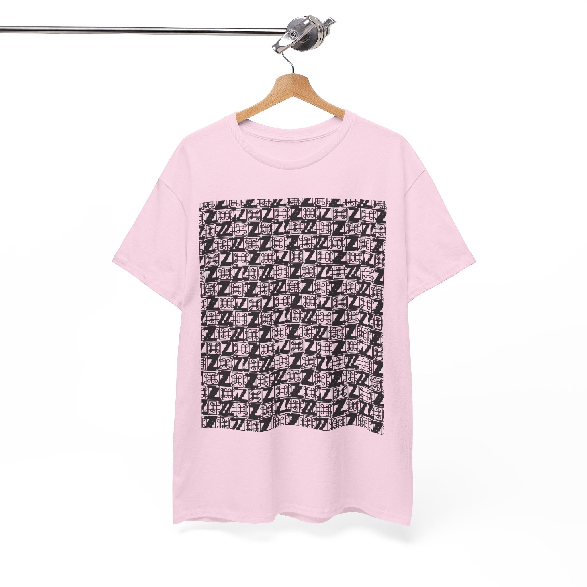 Command Z Pattern 'UN DO' Graphic T-Shirt — Monochrome Repeat Logo Tee - Justice Candy Apparel