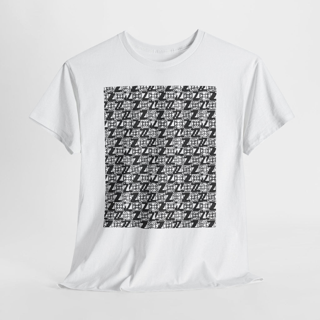Command Z Pattern 'UN DO' Graphic T-Shirt — Monochrome Repeat Logo Tee - Justice Candy Apparel