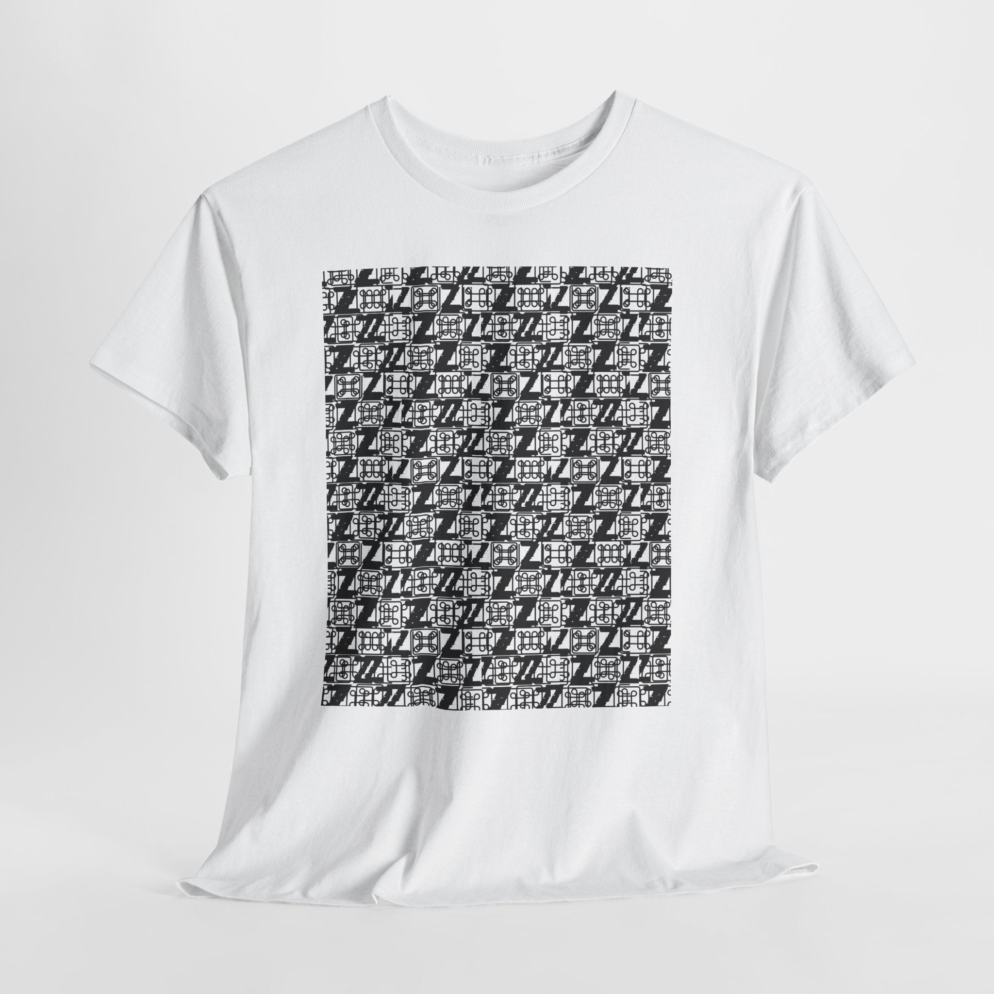 Command Z Pattern 'UN DO' Graphic T-Shirt — Monochrome Repeat Logo Tee - Justice Candy Apparel