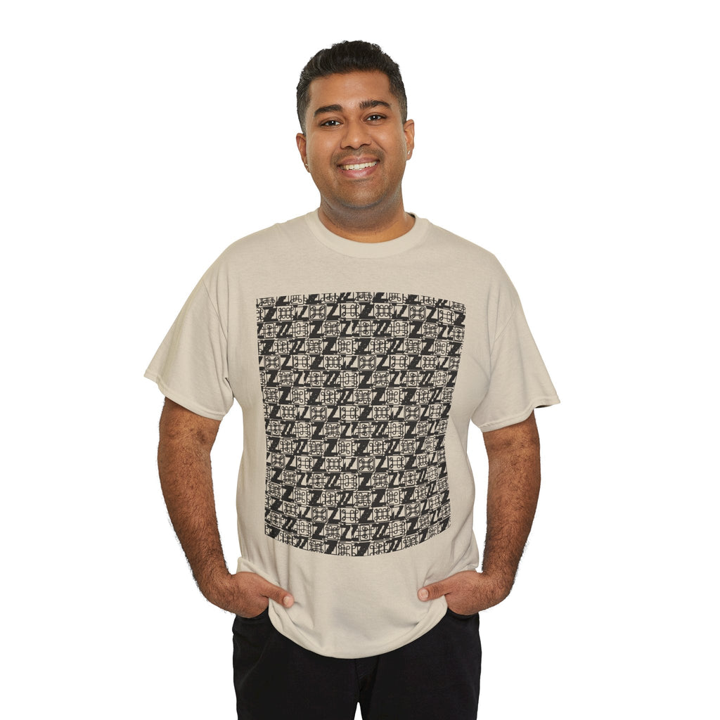Command Z Pattern 'UN DO' Graphic T-Shirt — Monochrome Repeat Logo Tee - Justice Candy Apparel