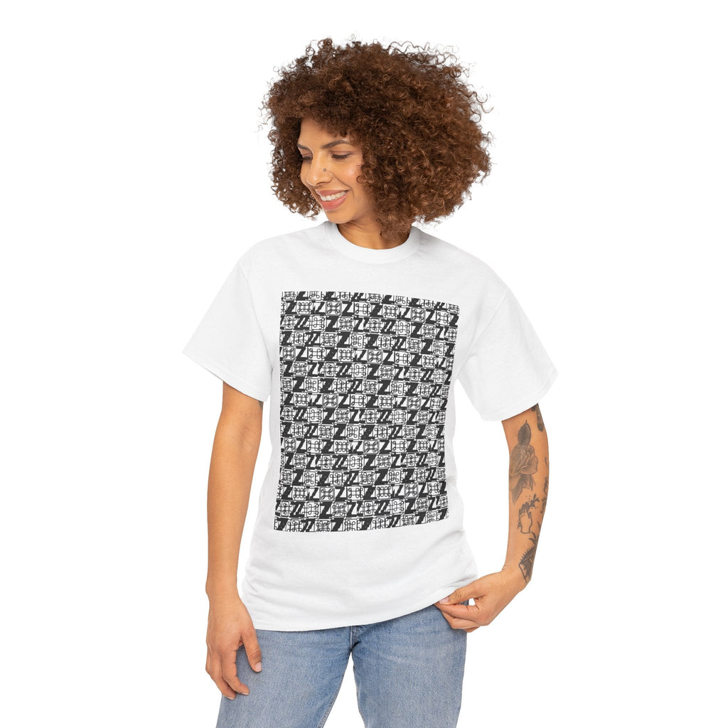 Command Z Pattern 'UN DO' Graphic T-Shirt — Monochrome Repeat Logo Tee - Justice Candy Apparel