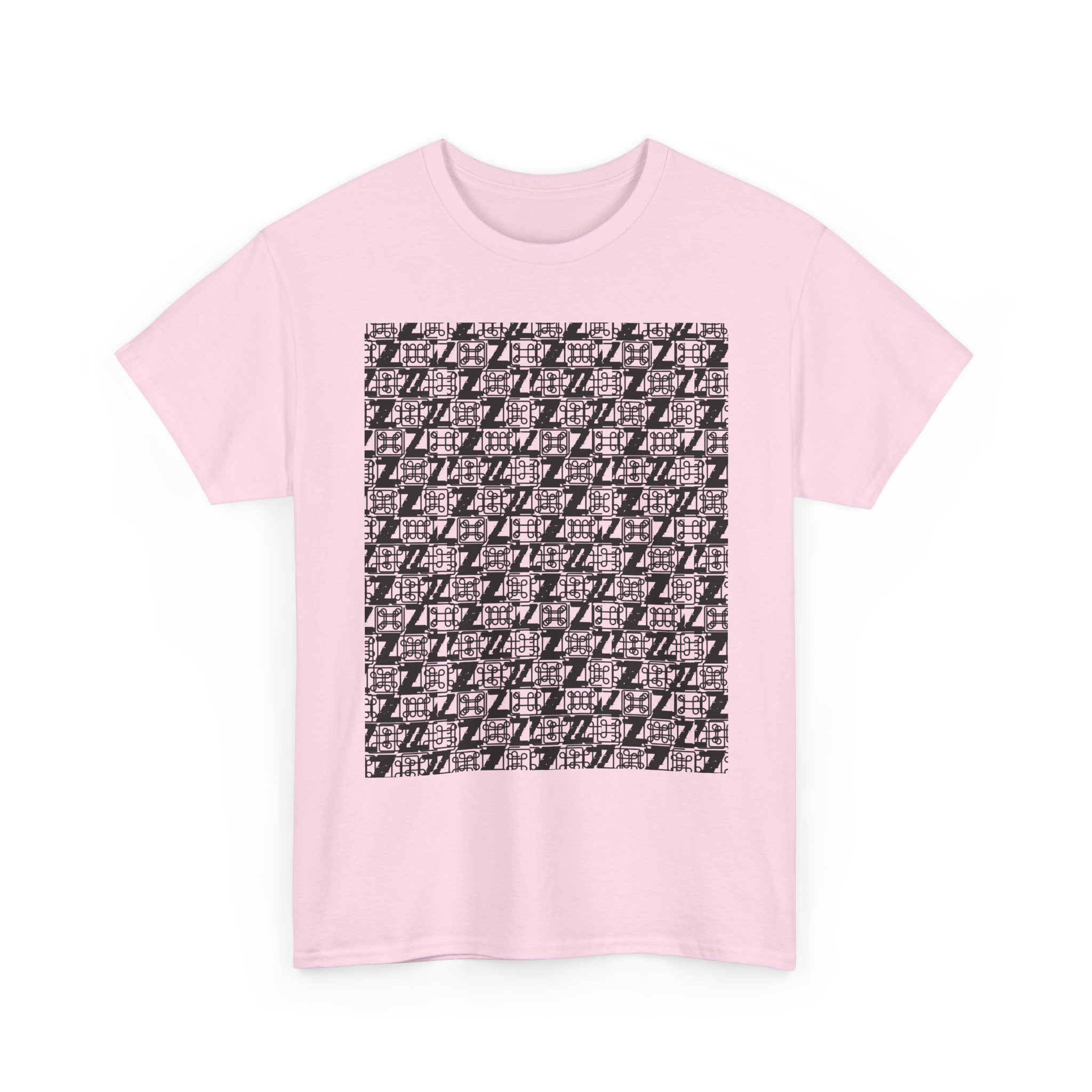 Command Z Pattern 'UN DO' Graphic T-Shirt — Monochrome Repeat Logo Tee - Justice Candy Apparel