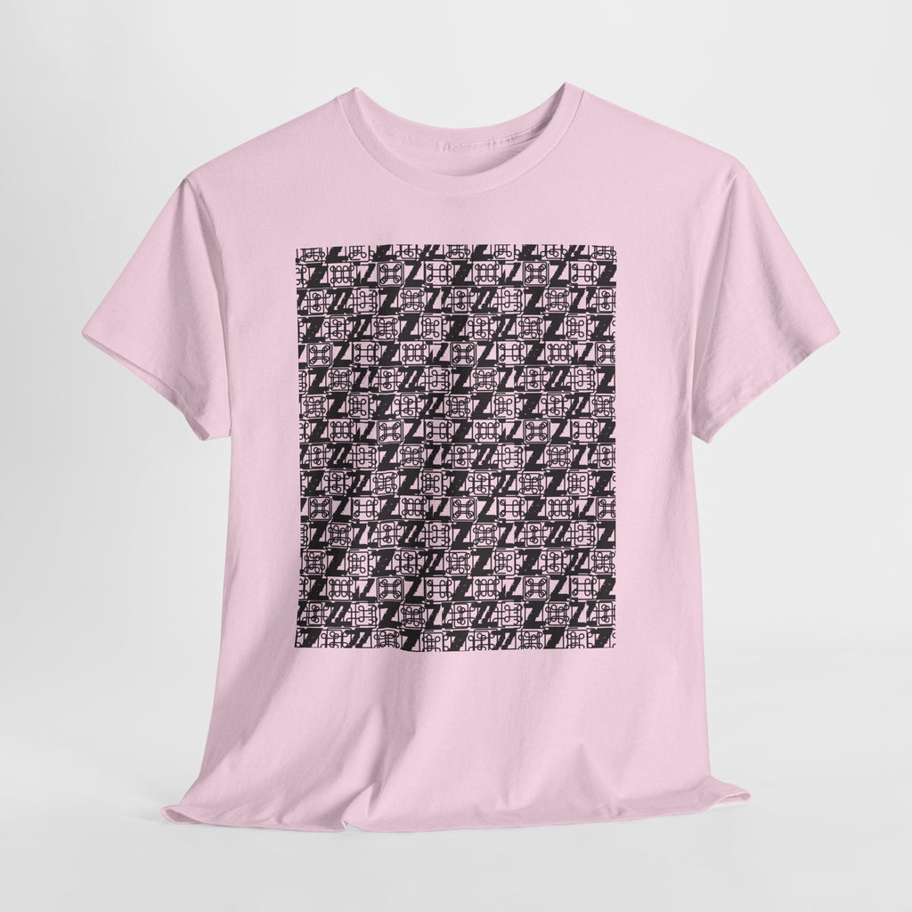 Command Z Pattern 'UN DO' Graphic T-Shirt — Monochrome Repeat Logo Tee - Justice Candy Apparel