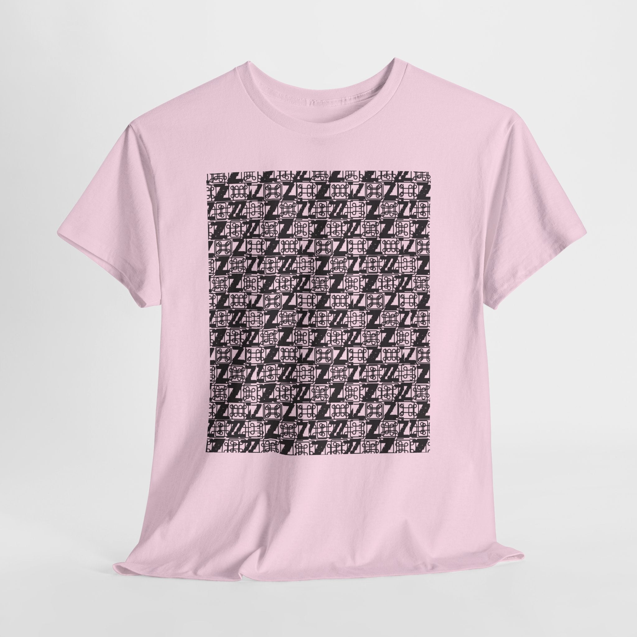 Command Z Pattern 'UN DO' Graphic T-Shirt — Monochrome Repeat Logo Tee - Justice Candy Apparel