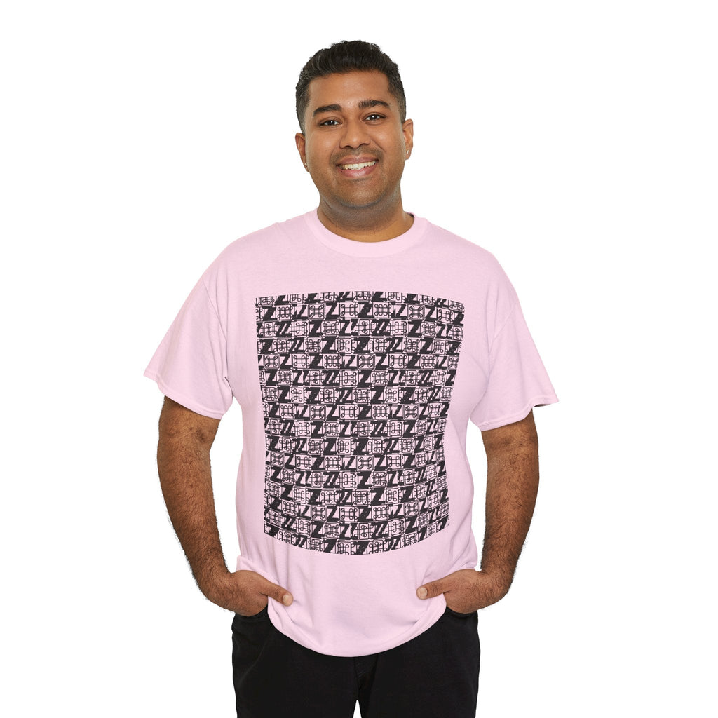 Command Z Pattern 'UN DO' Graphic T-Shirt — Monochrome Repeat Logo Tee - Justice Candy Apparel