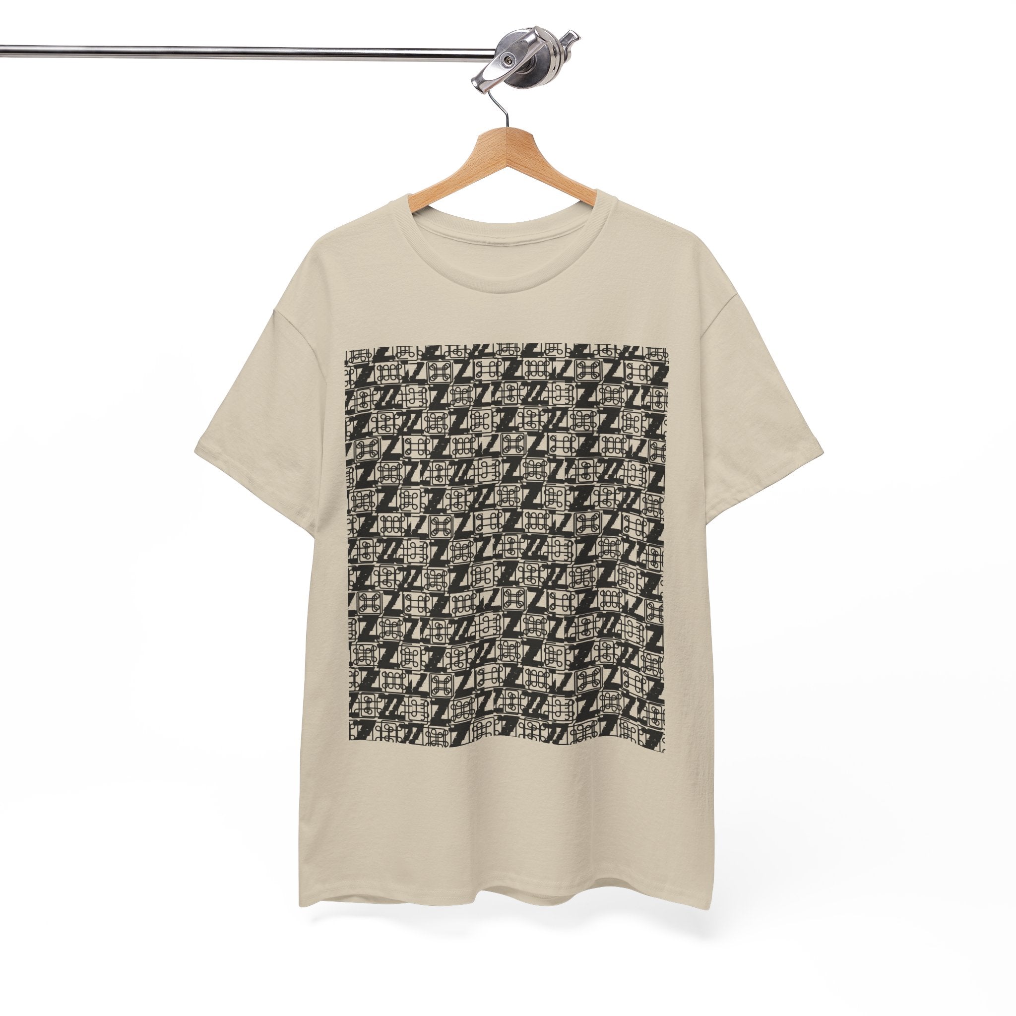 Command Z Pattern 'UN DO' Graphic T-Shirt — Monochrome Repeat Logo Tee - Justice Candy Apparel
