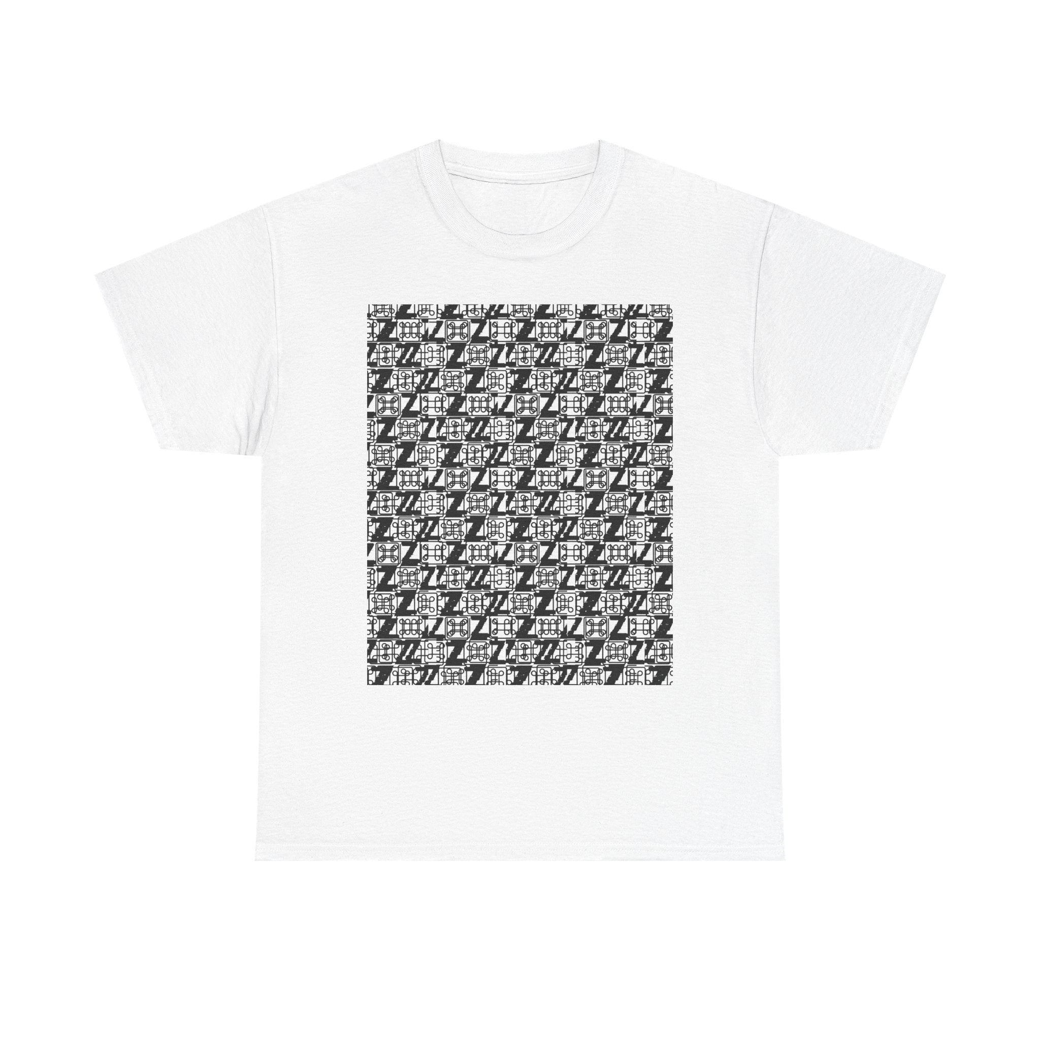 Command Z Pattern 'UN DO' Graphic T-Shirt — Monochrome Repeat Logo Tee - Justice Candy Apparel