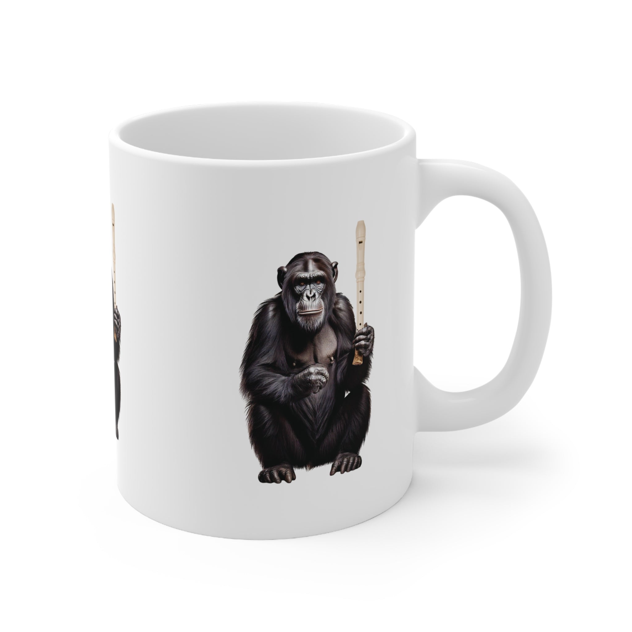 Monkey Playing Recorder Coffee Mug - Primary Teachers and Parents - Justice Candy Apparel
