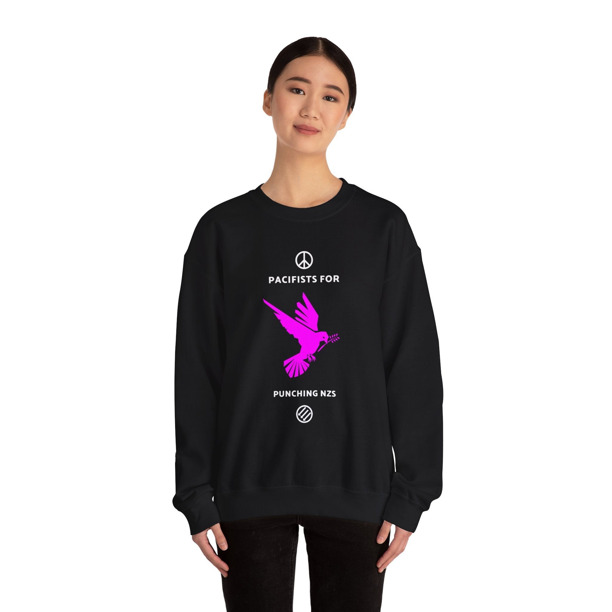 Pacifists for Punching NZS Anti Fascist Black / Magenta Dove - Justice Candy Apparel