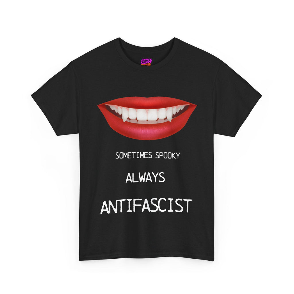 'Sometimes Spooky Always Antifascist T-Shirt' Halloween - Justice Candy Apparel