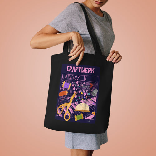 Craftwerk Cotton Tote Bag - A Nod to Electronic Music History! - Justice Candy Apparel